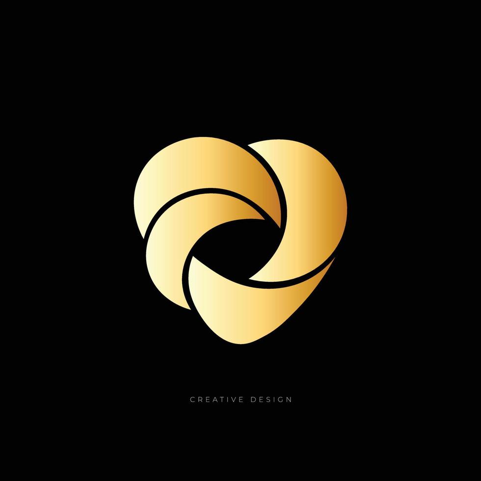 Love shape creative brand icon vector