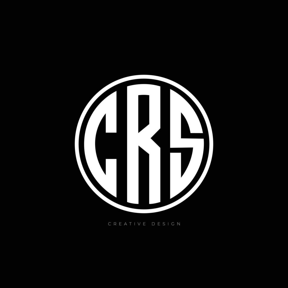 CRS letter in circle logo design vector