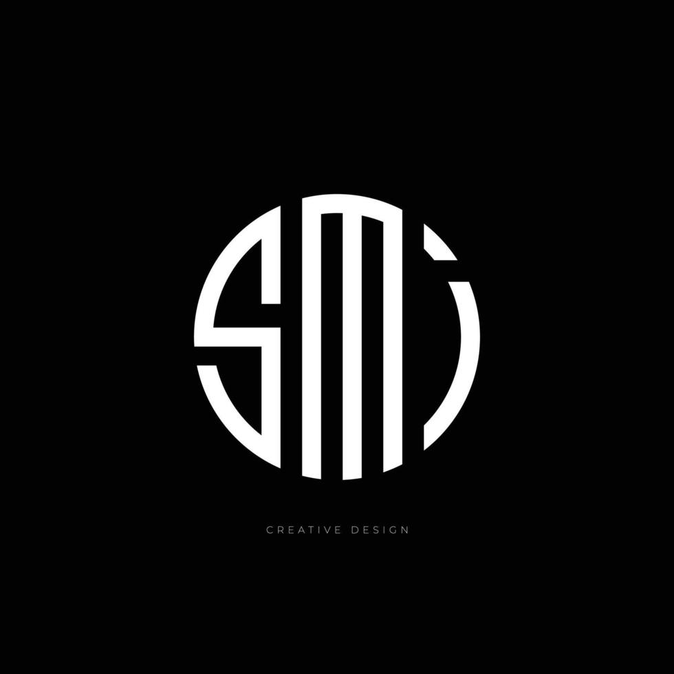 SMI letter circle branding minimal logo vector