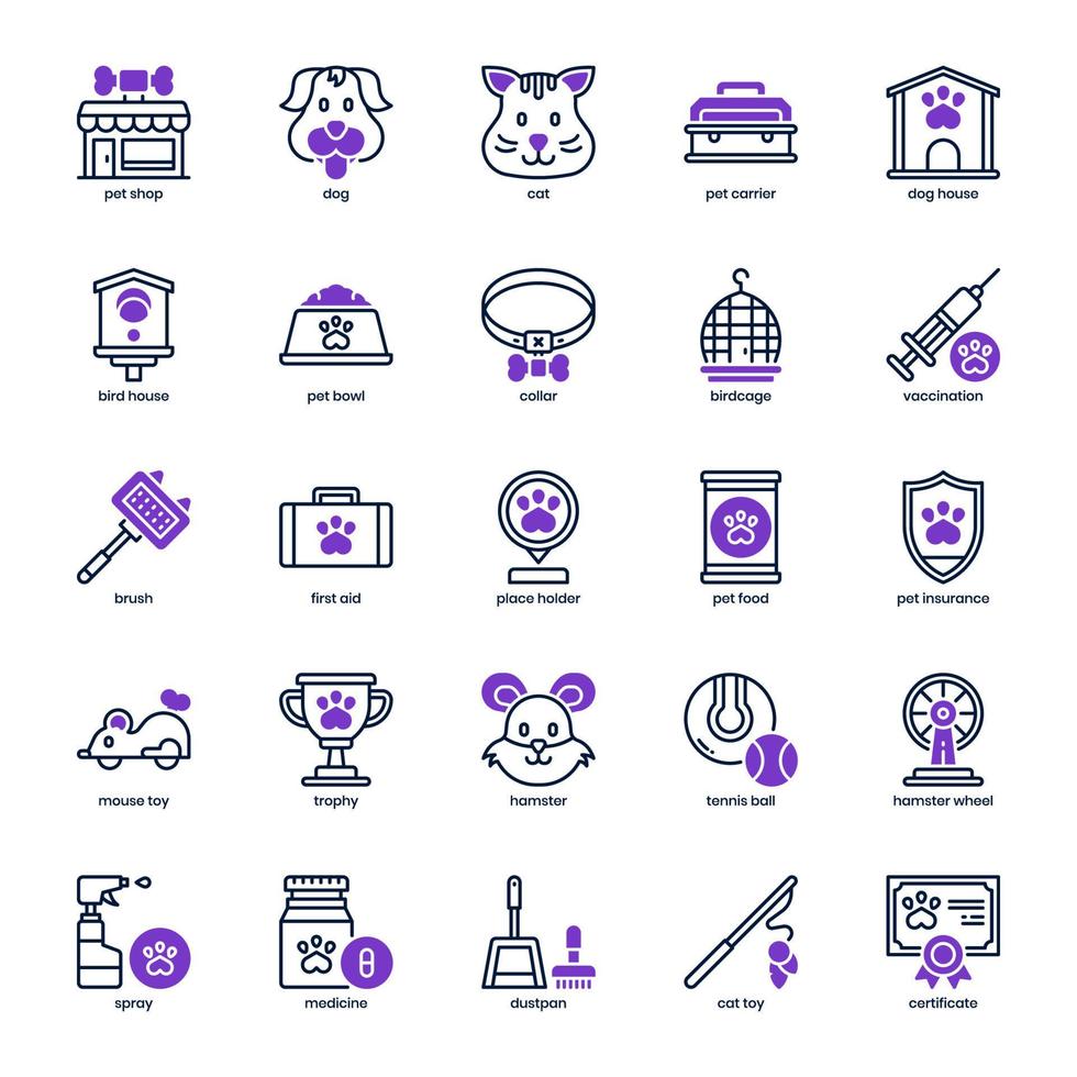 paquete de iconos de tienda de mascotas para el diseño de su sitio web, logotipo, aplicación, ui. línea de mezcla de icono de tienda de mascotas y diseño sólido. ilustración de gráficos vectoriales y trazo editable. vector