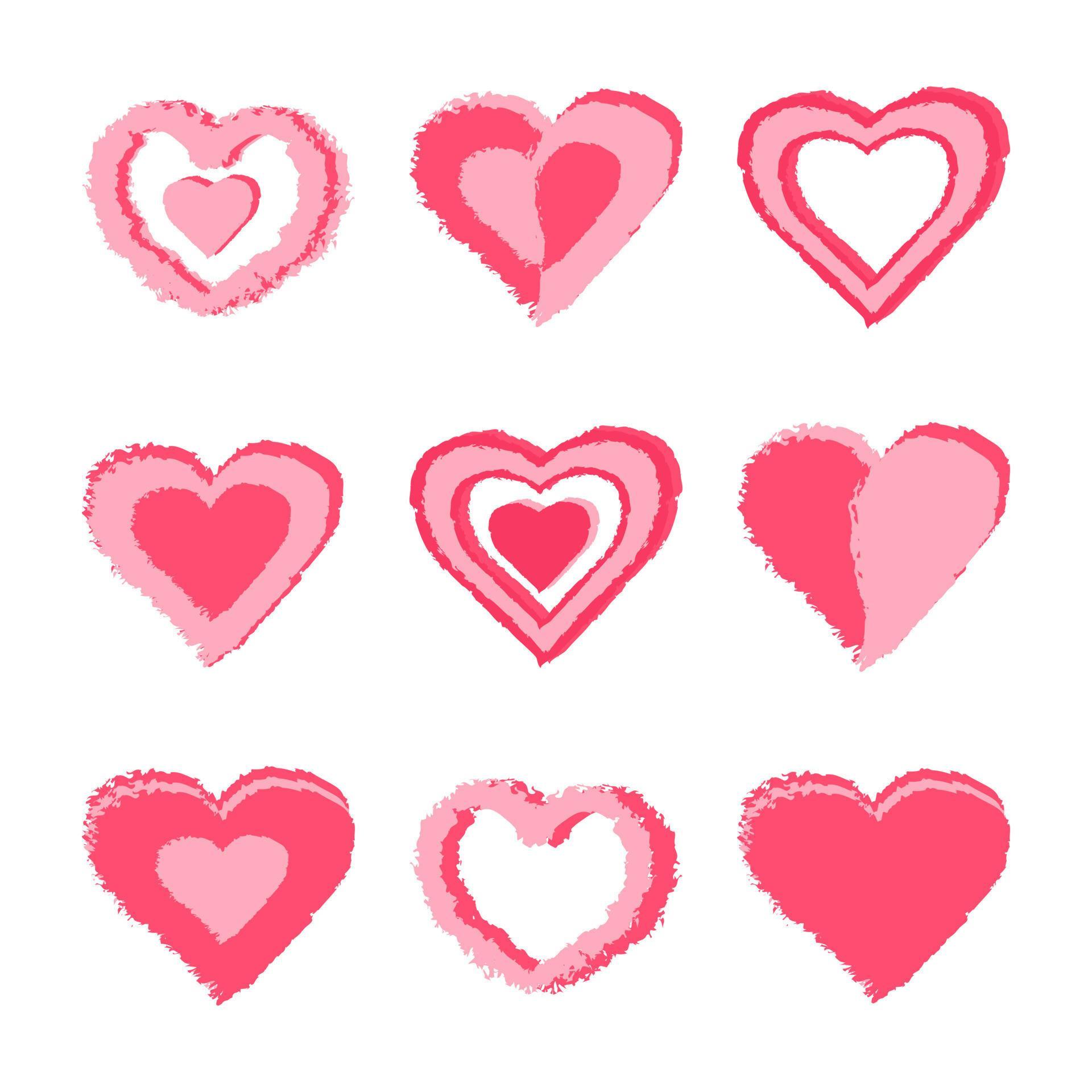Heart set. Valentine's Day .Vector flat illustration 7554606 Vector Art ...