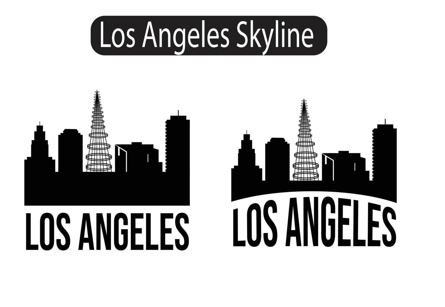 Los Angeles city skyline silhouette vector illustration