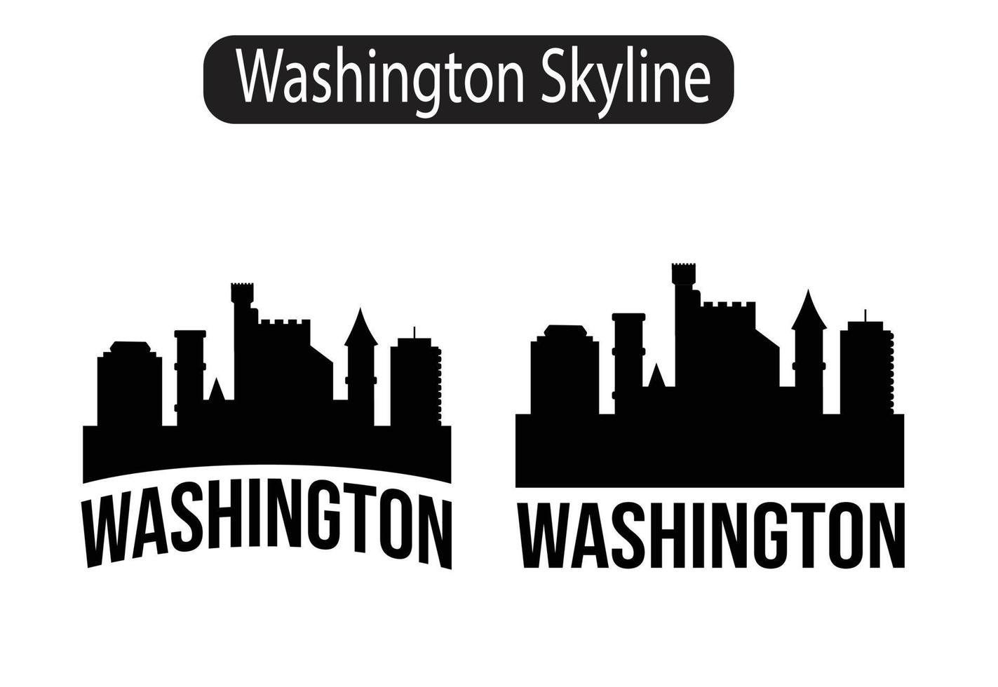 Washington DC city skyline silhouette vector