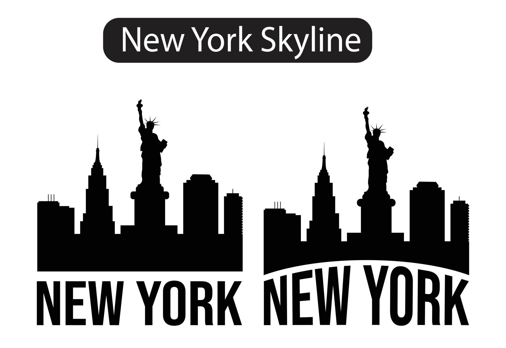 New York City Skyline Silhouette Vector Illustration 7554620 Vector Art