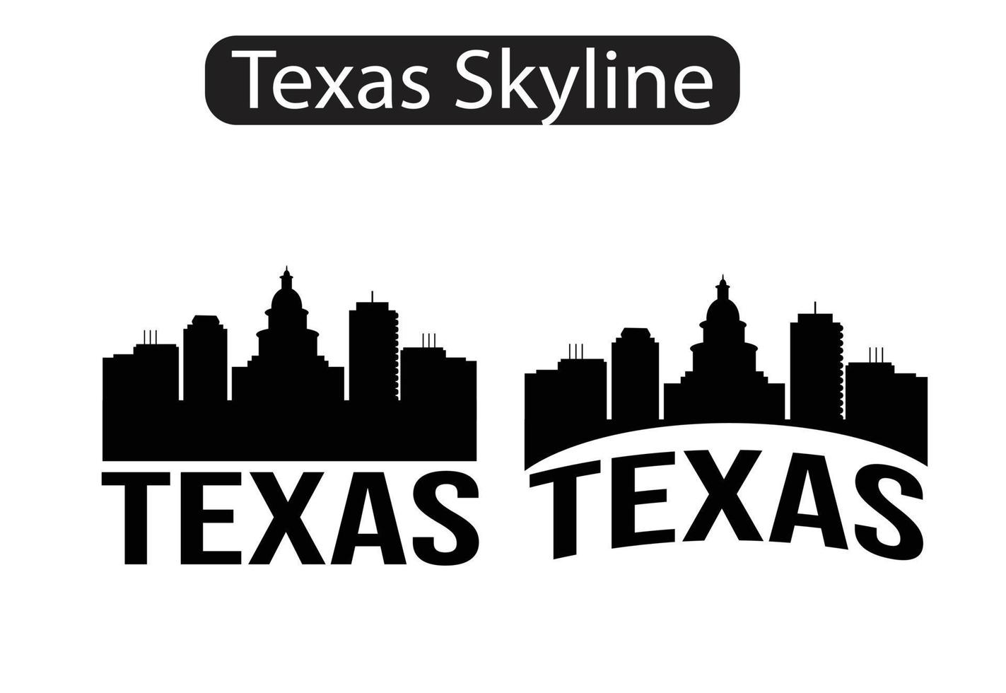 Texas city skyline silhouette vector illustration