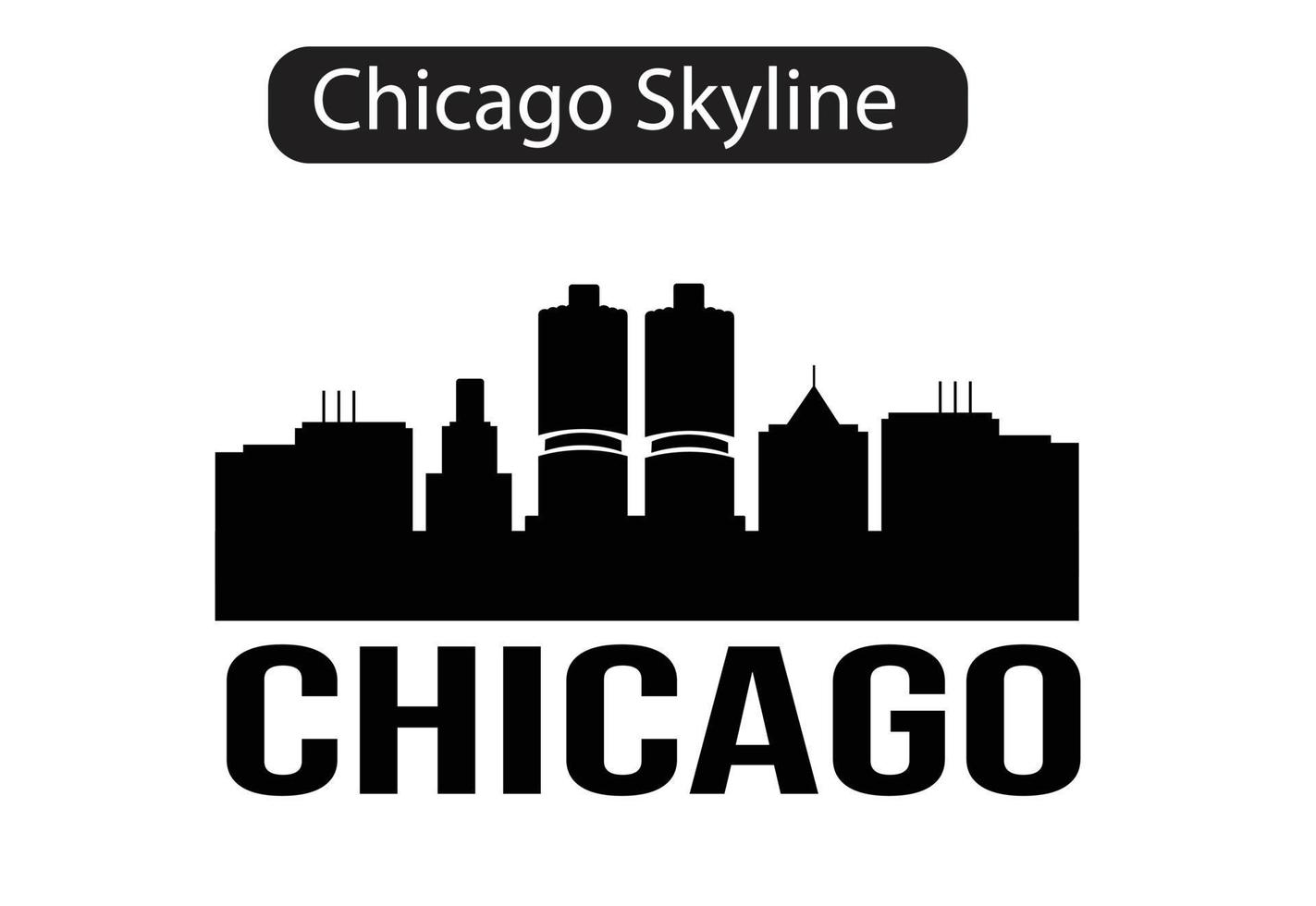 Chicago city skyline silhouette vector illustration