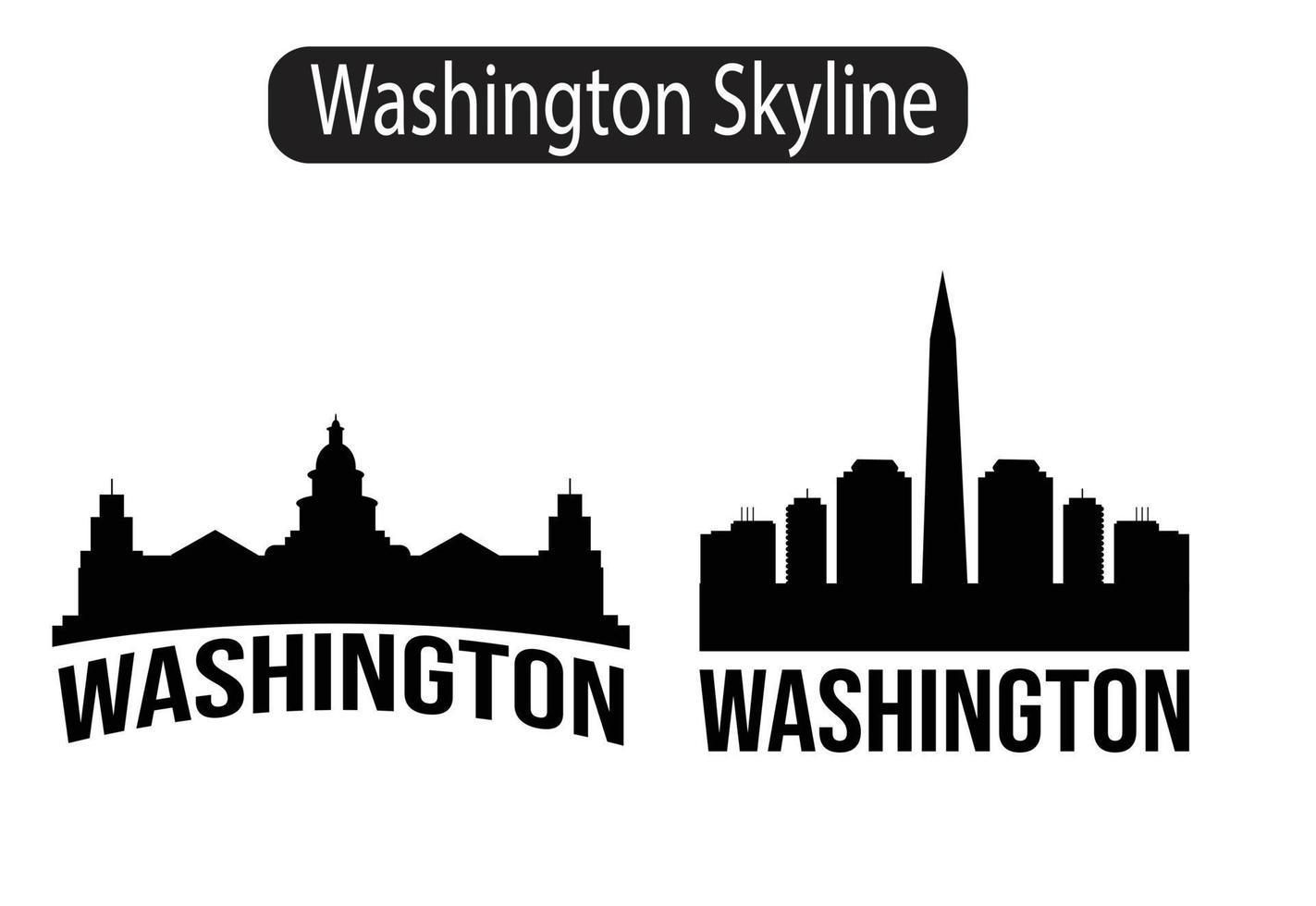 Washington DC city skyline silhouette vector