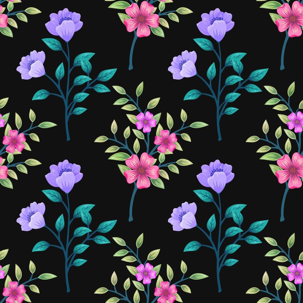 Colorful seamless pattern with botanical floral design vector