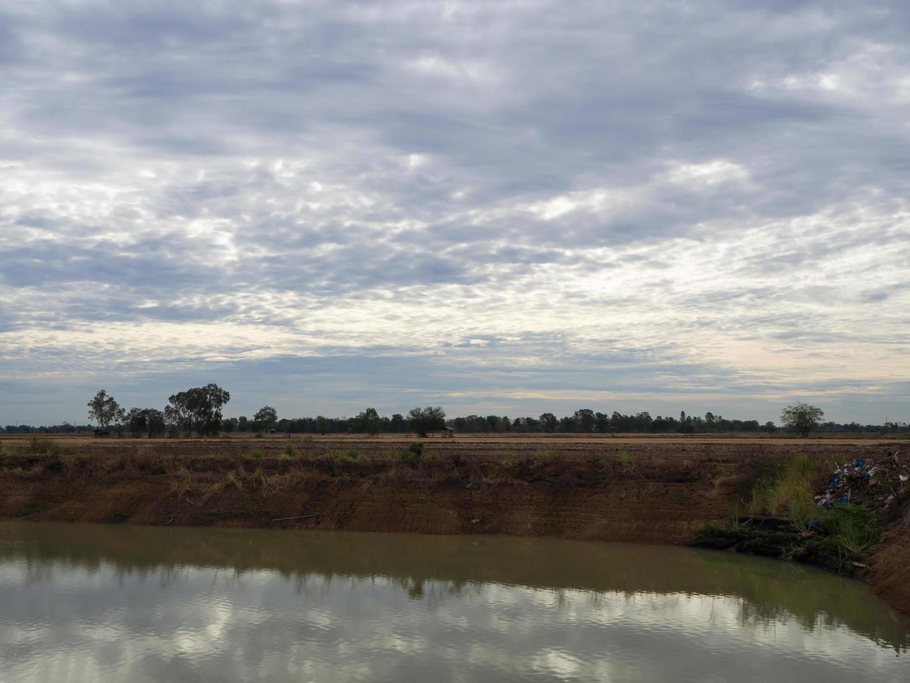 Coastal land large pond. photo