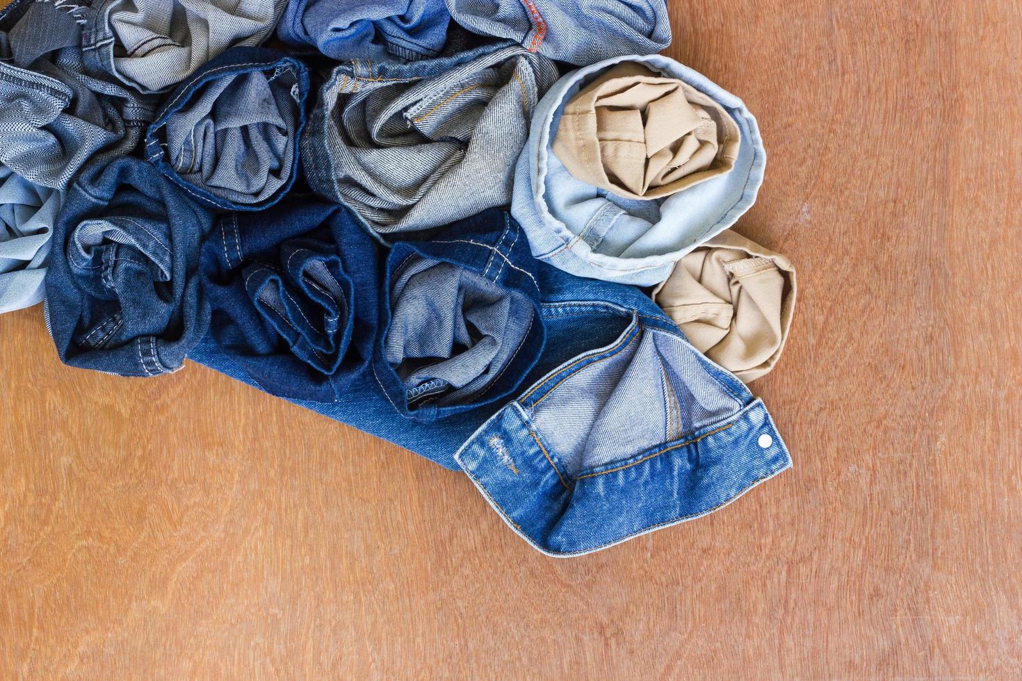 Roll pieces jeans. photo