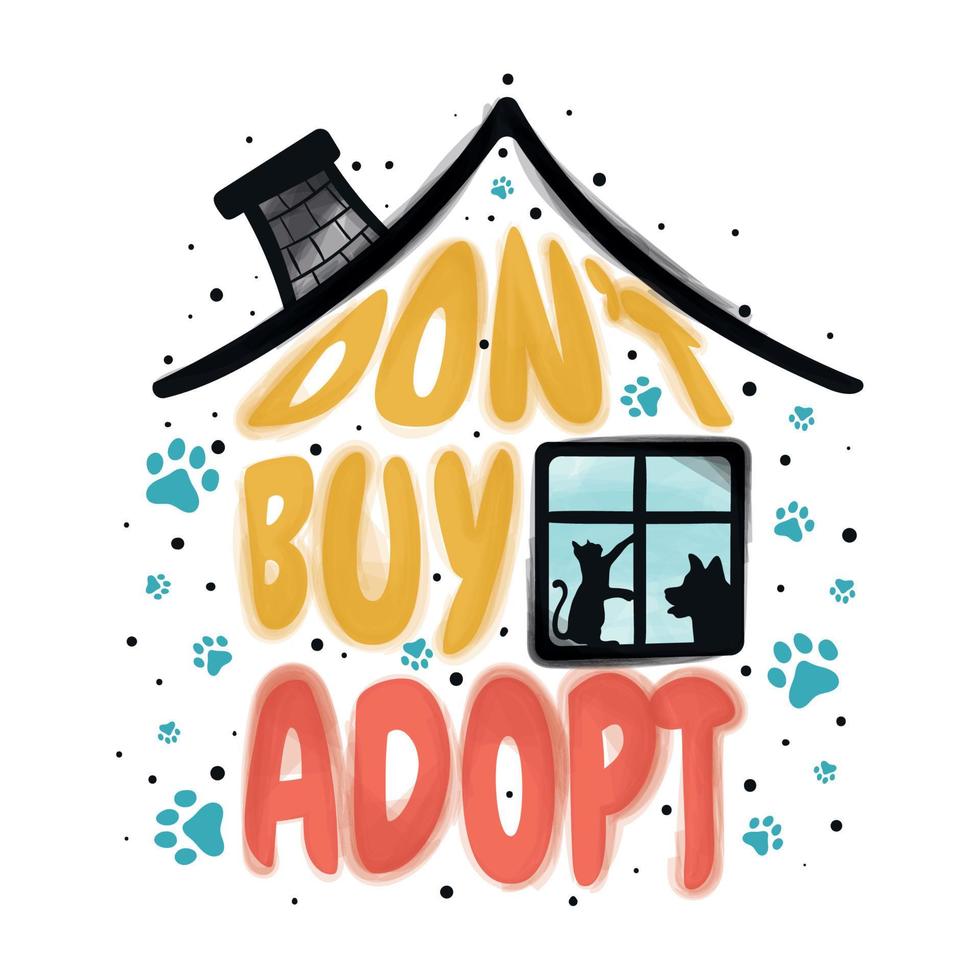Dont buy adopt Pet adoption banner Vector