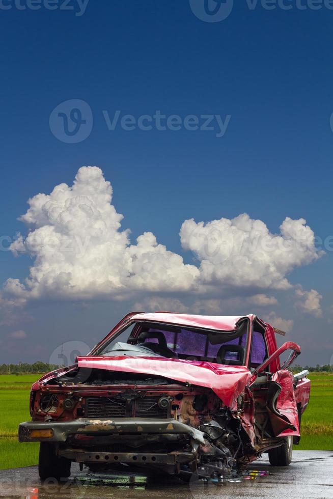 Car accidents rice cloud sky. photo
