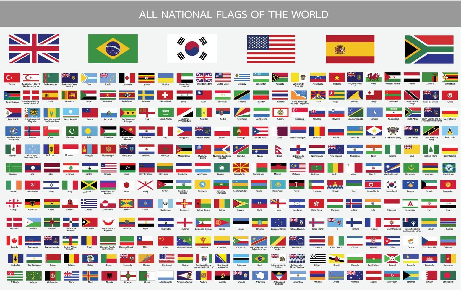 todas las banderas nacionales oficiales del mundo vector