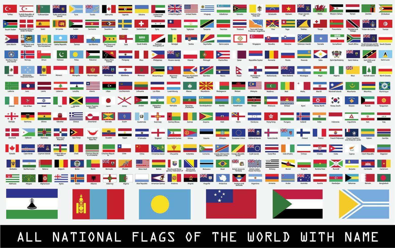 todas las banderas nacionales oficiales del mundo vector