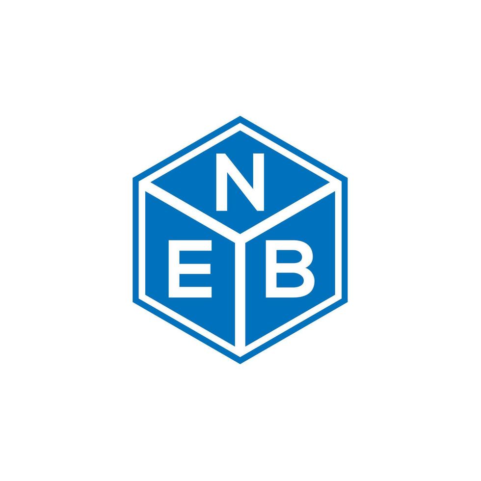 diseño de logotipo de letra neb sobre fondo negro. concepto de logotipo de letra de iniciales creativas neb. diseño de letras neb. vector