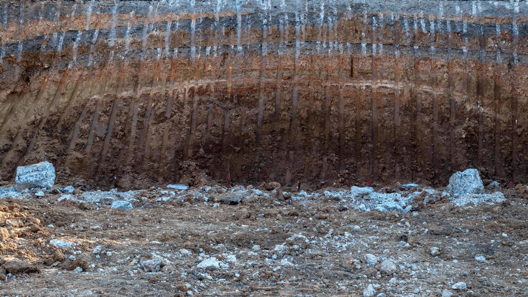 Ground floor, gravel, under paved road. photo