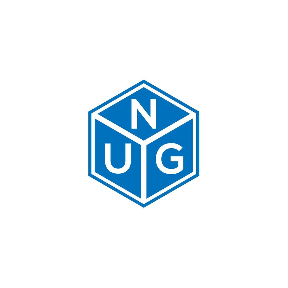 NUG letter logo design on black background. NUG creative initials letter logo concept. NUG letter design. vector
