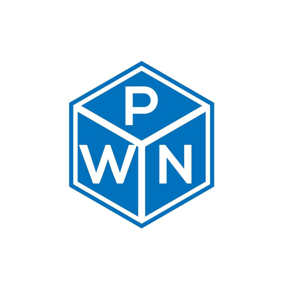 PWN letter logo design on black background. PWN creative initials letter logo concept. PWN letter design. vector