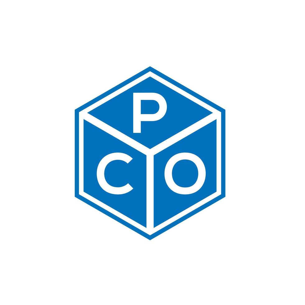 diseño de logotipo de letra pco sobre fondo negro. concepto de logotipo de letra de iniciales creativas pco. diseño de letras pco. vector