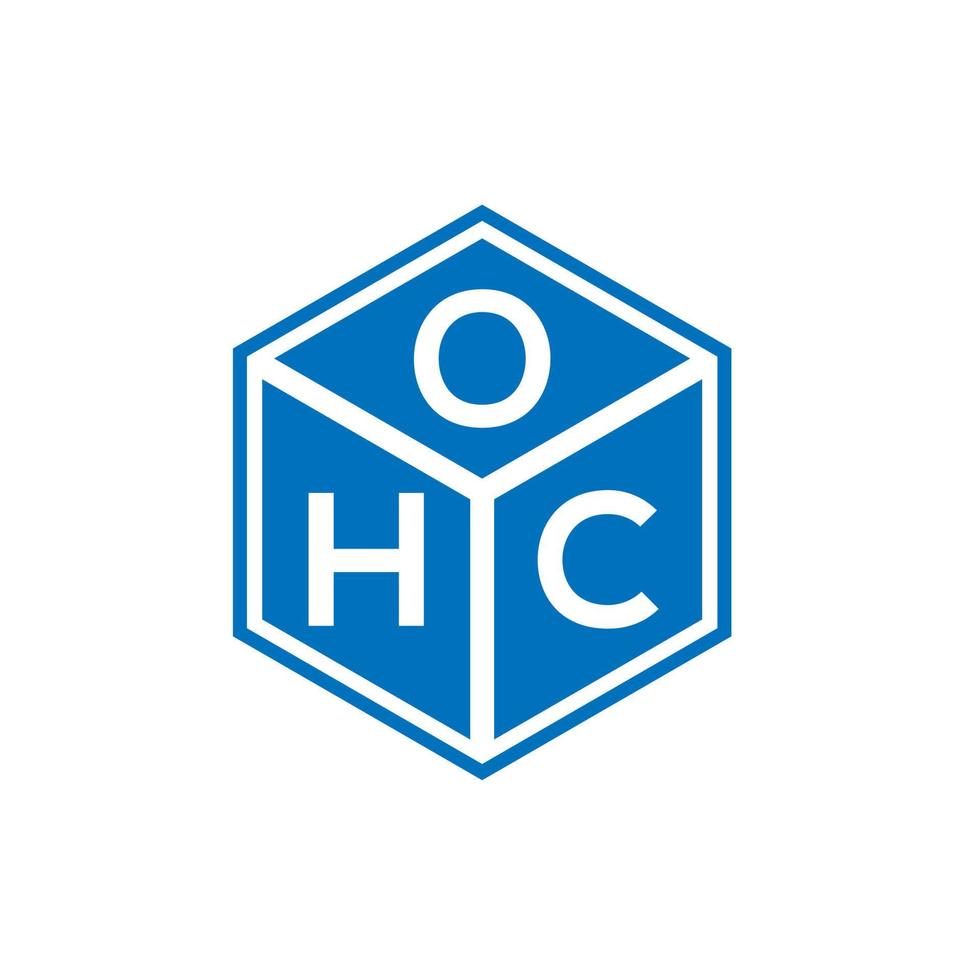 diseño del logotipo de la letra ohc sobre fondo negro. concepto de logotipo de letra de iniciales creativas ohc. diseño de letras ohc. vector