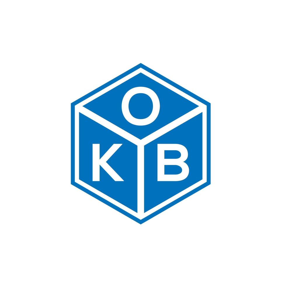 OKB letter logo design on black background. OKB creative initials letter logo concept. OKB letter design. vector