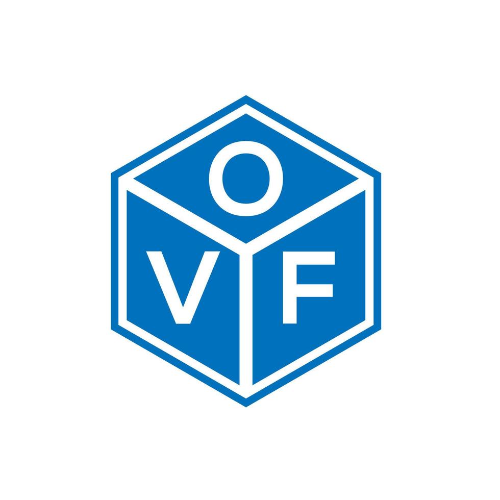 diseño de logotipo de letra ovf sobre fondo negro. concepto de logotipo de letra de iniciales creativas ovf. diseño de letras ovf. vector