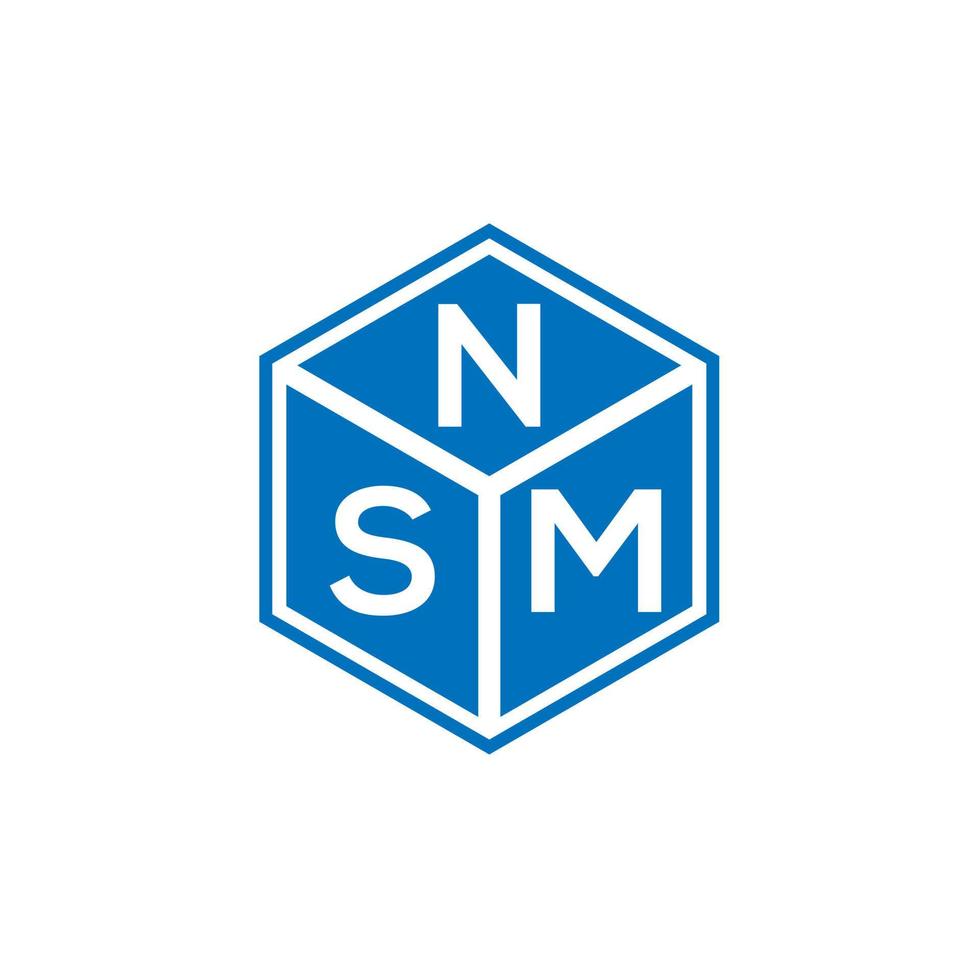 diseño de logotipo de letra nsm sobre fondo negro. concepto de logotipo de letra de iniciales creativas de nsm. diseño de carta nsm. vector