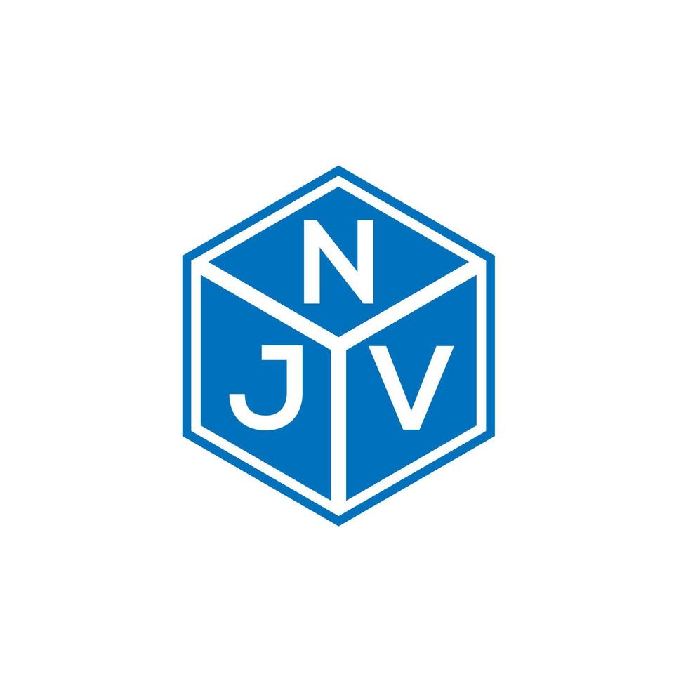 diseño del logotipo de la letra njv sobre fondo negro. concepto de logotipo de letra de iniciales creativas de njv. diseño de letras njv. vector