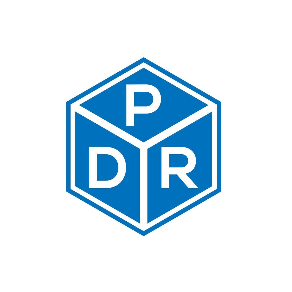 diseño de logotipo de letra pdr sobre fondo negro. concepto de logotipo de letra de iniciales creativas pdr. diseño de carta pdr. vector