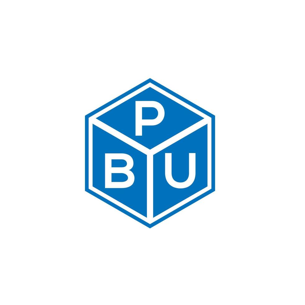 diseño de logotipo de letra pbu sobre fondo negro. concepto de logotipo de letra de iniciales creativas pbu. diseño de letras pbu. vector