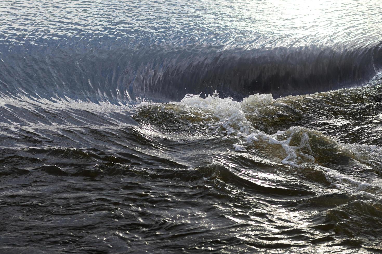 Close-up of water flowing in early morning. photo