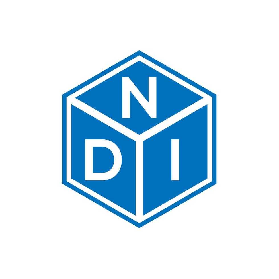 diseño de logotipo de letra ndi sobre fondo negro. concepto de logotipo de letra de iniciales creativas de ndi. diseño de letras ndi. vector