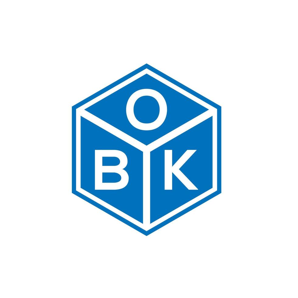 diseño de logotipo de letra obk sobre fondo negro. concepto de logotipo de letra de iniciales creativas de obk. diseño de letras obk. vector