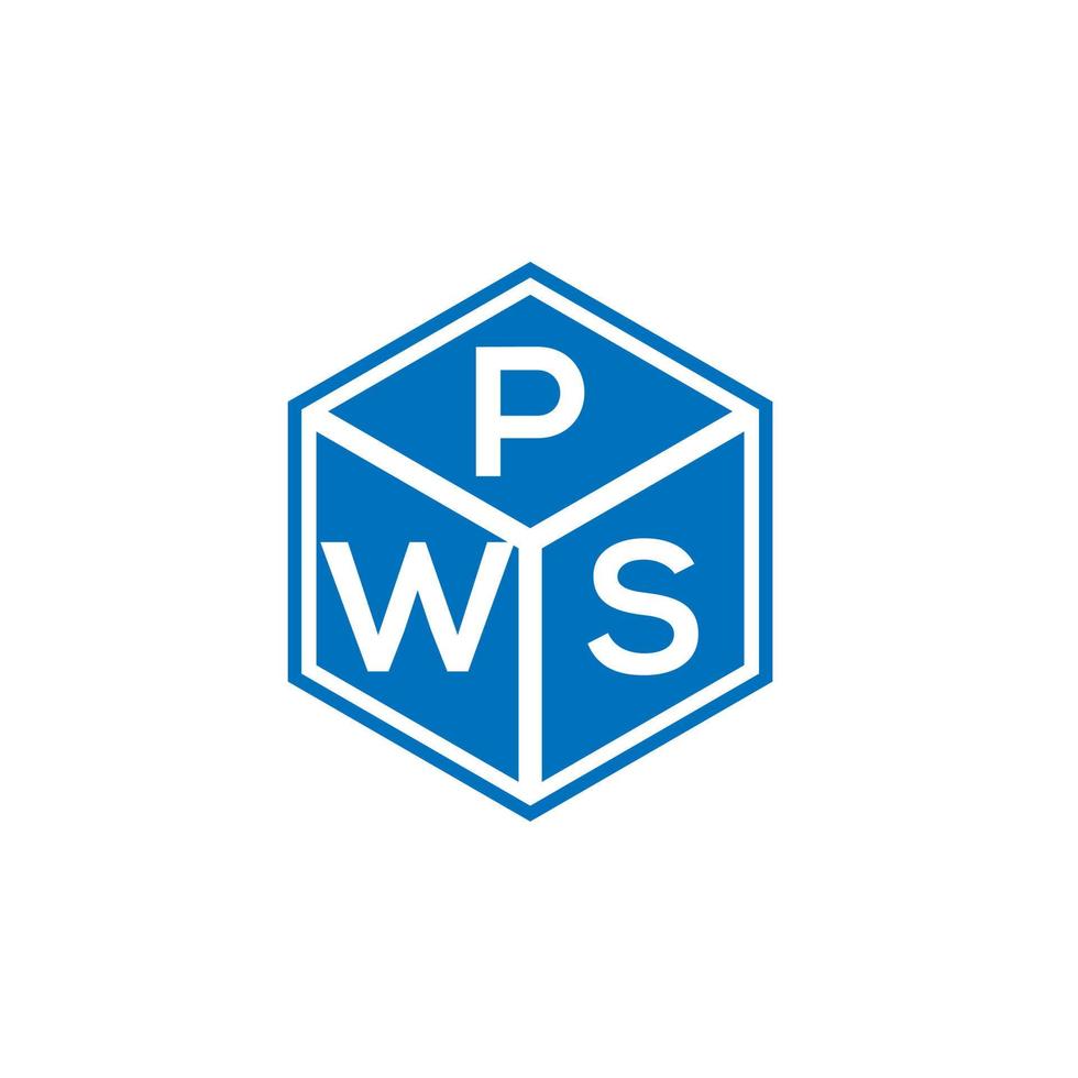 PWS letter logo design on black background. PWS creative initials letter logo concept. PWS letter design. vector