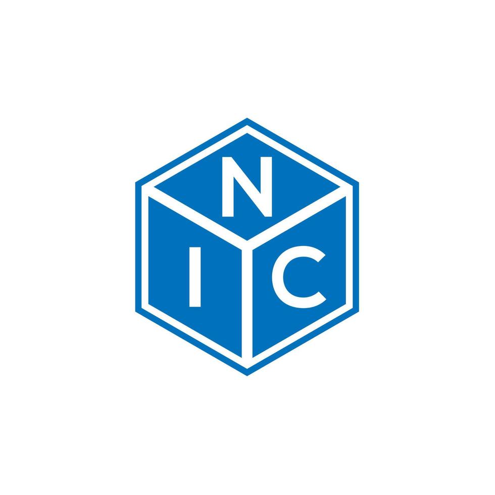 diseño de logotipo de letra nic sobre fondo negro. concepto de logotipo de letra de iniciales creativas nic. diseño de letras nic. vector