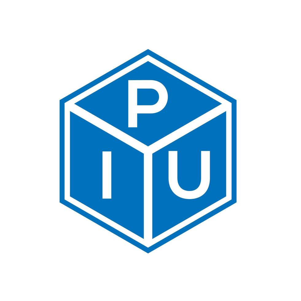 diseño del logotipo de la letra piu sobre fondo negro. concepto de logotipo de letra de iniciales creativas piu. diseño de letras piu. vector