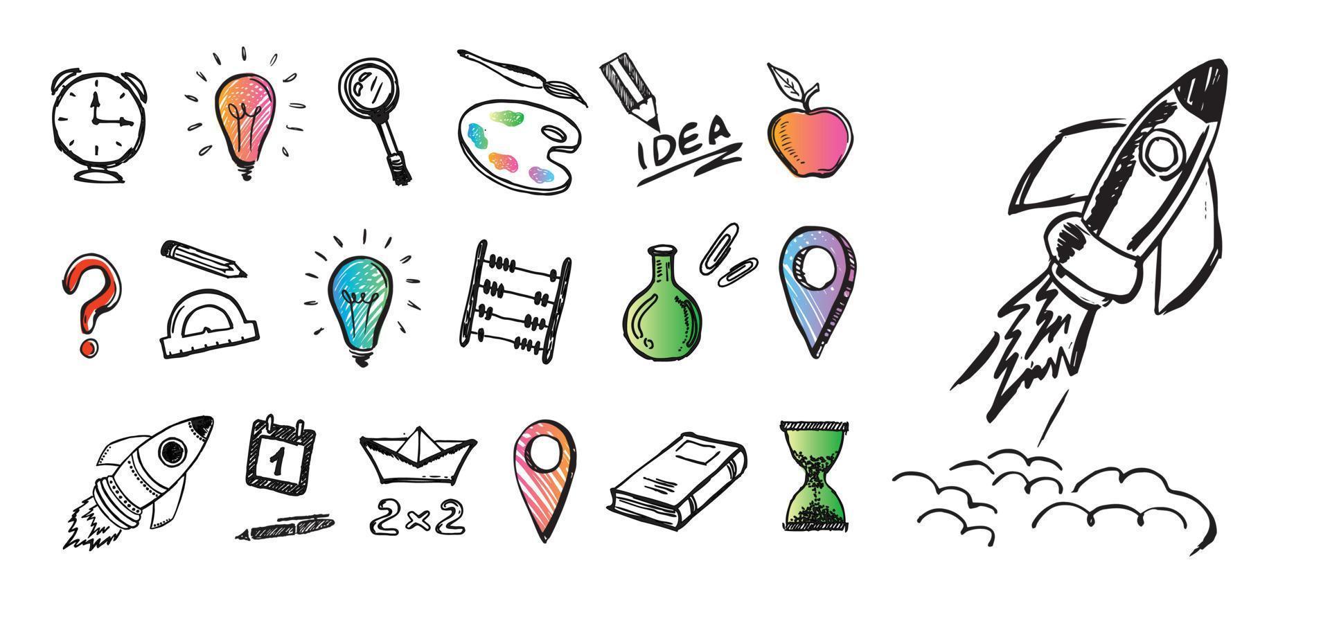 Back to school. Hand drawn vector illustration. Vector.
