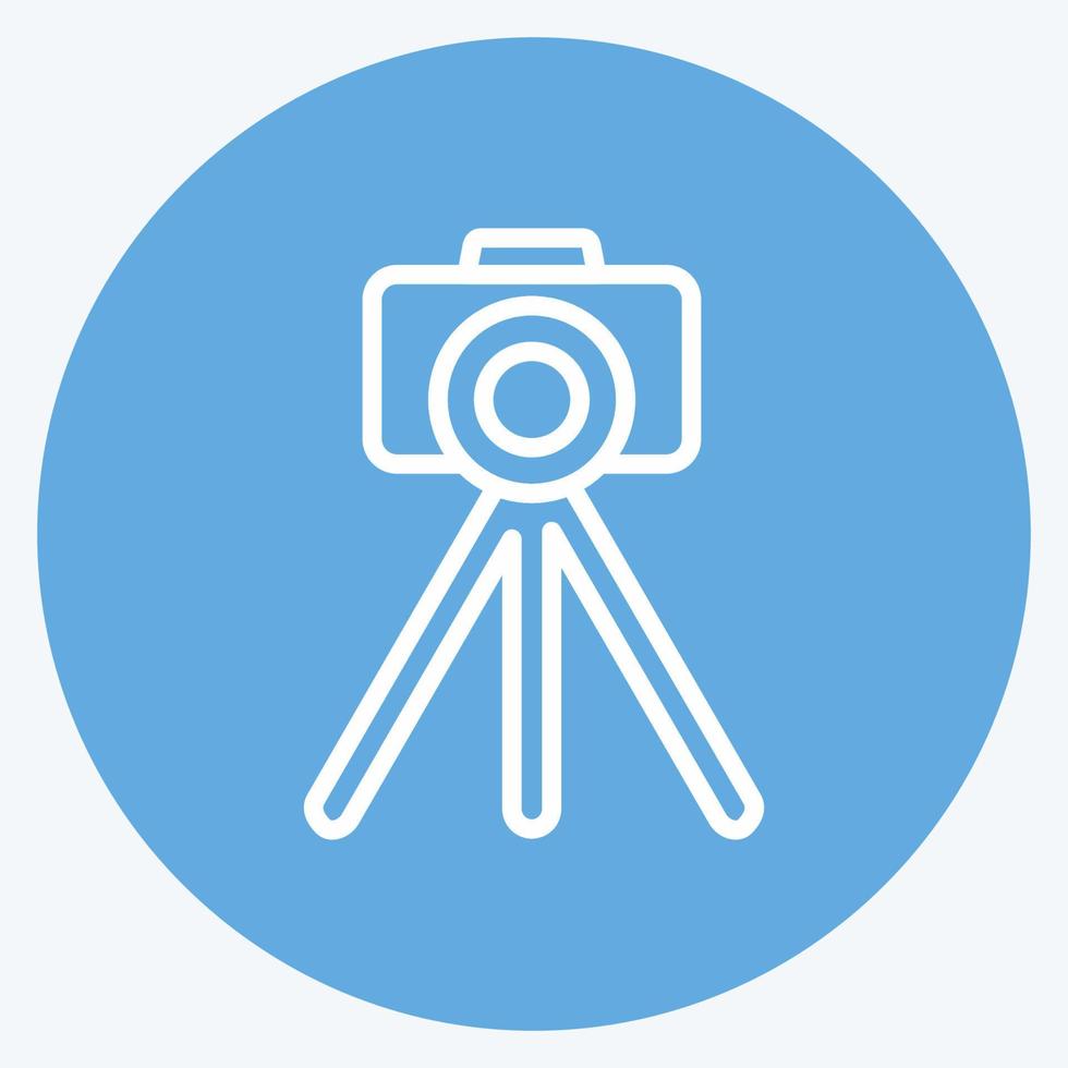 Icon Tripod. suitable for Art symbol. Blue Eyes Style. simple design editable. design template vector. simple illustration vector