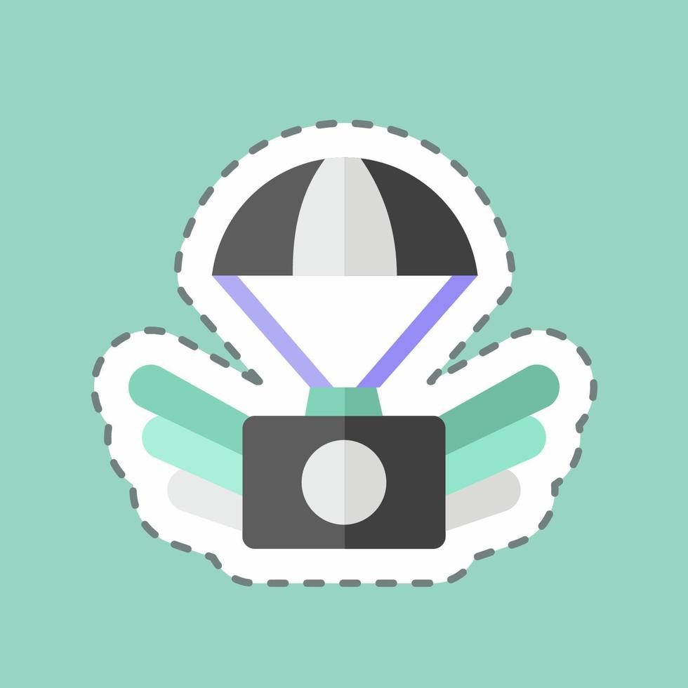 Sticker line cut Aerial Photography. suitable for Art symbol. simple design editable. design template vector. simple illustration vector