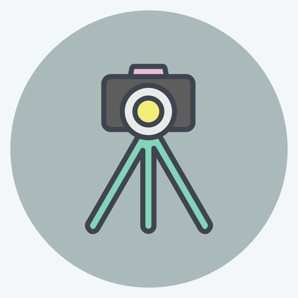 Icon Tripod. suitable for Art symbol. Color Mate Style. simple design editable. design template vector. simple illustration vector