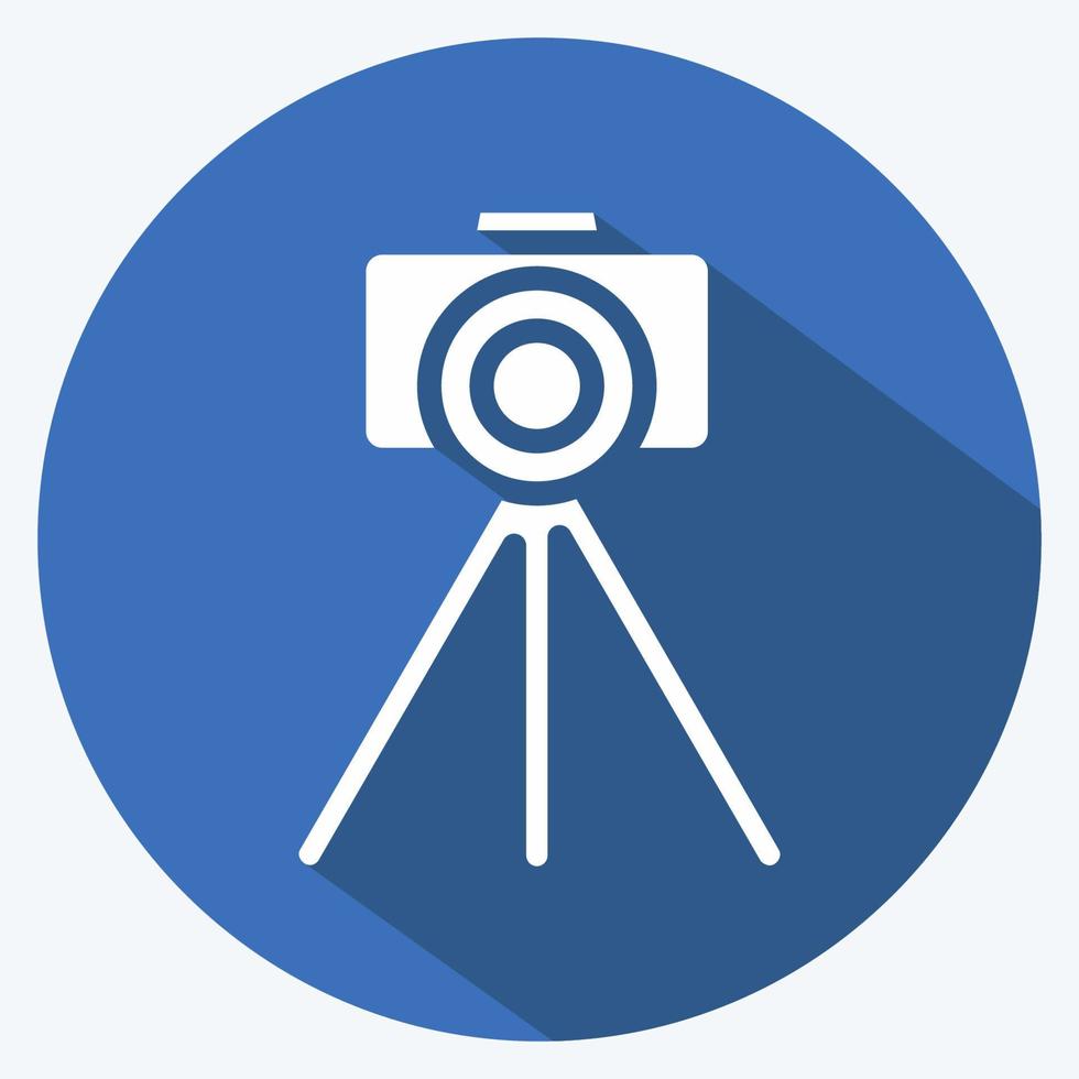 Icon Tripod. suitable for Art symbol. Long Shadow Style. simple design editable. design template vector. simple illustration vector