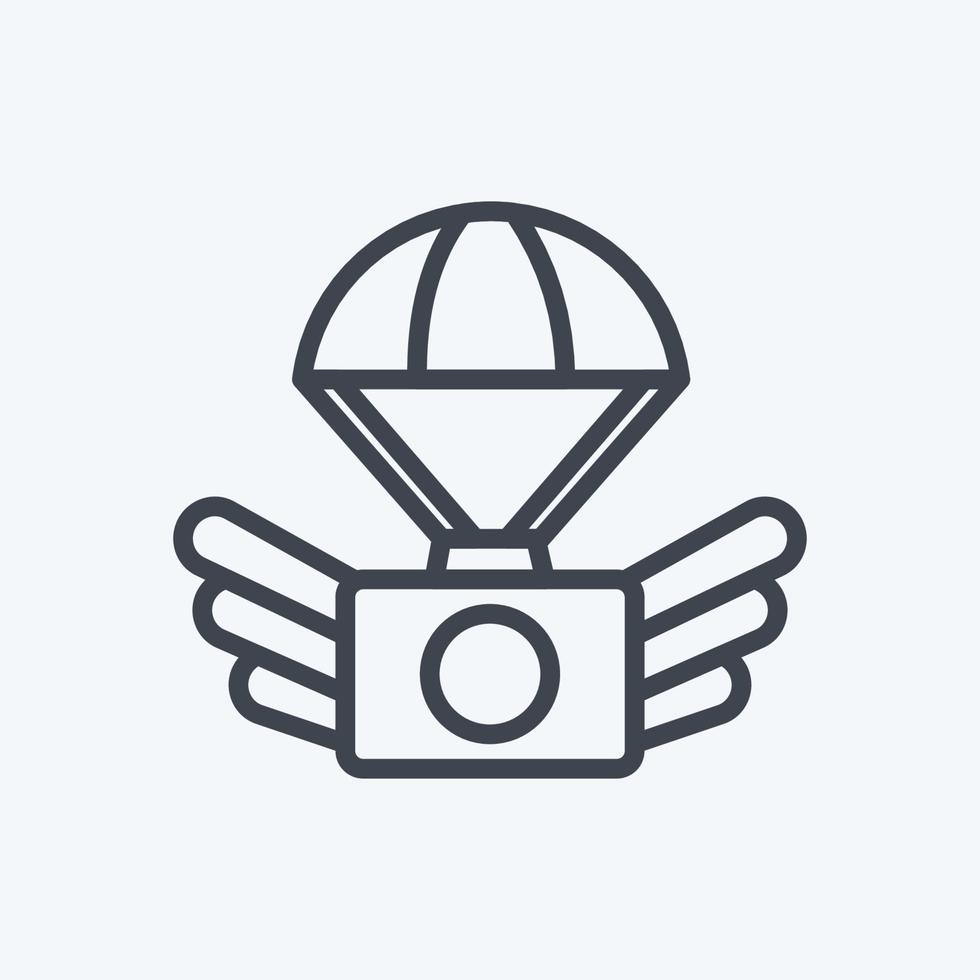 Icon Aerial Photography. suitable for Art symbol. Line Style. simple design editable. design template vector. simple illustration vector