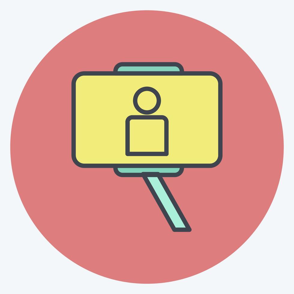 Icon Selfie. suitable for Art symbol. Color Mate Style. simple design editable. design template vector. simple illustration vector
