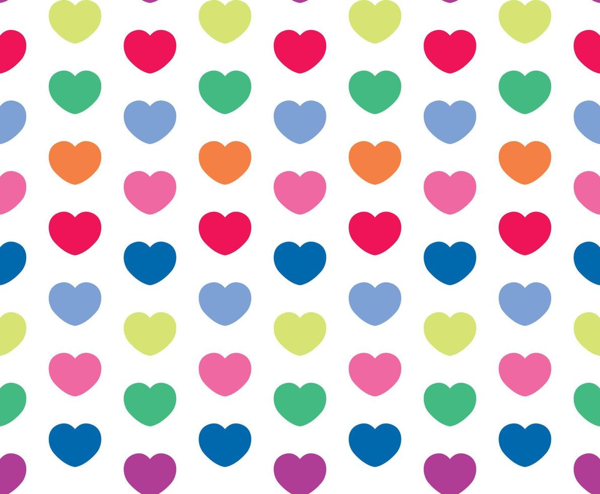 Colourful hearts seamless repeat pattern vector