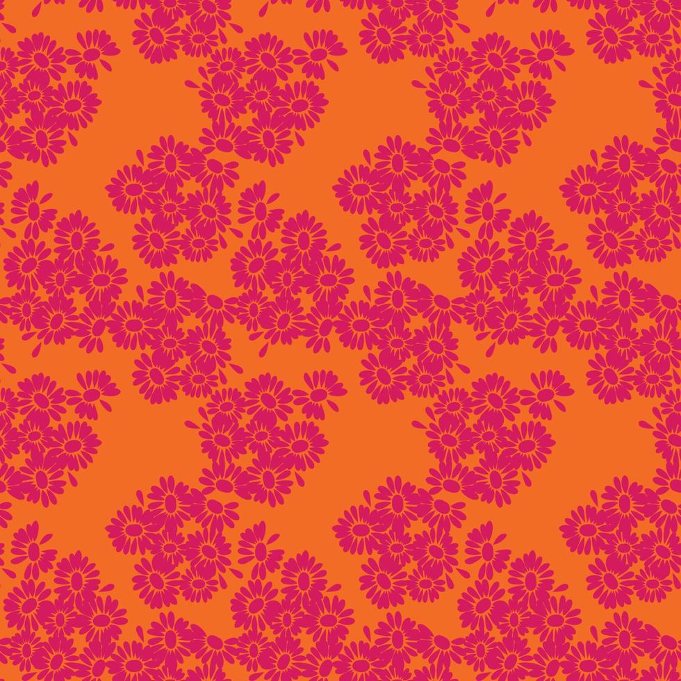 Pink and Yellow Floral seamless repeat pattern vector