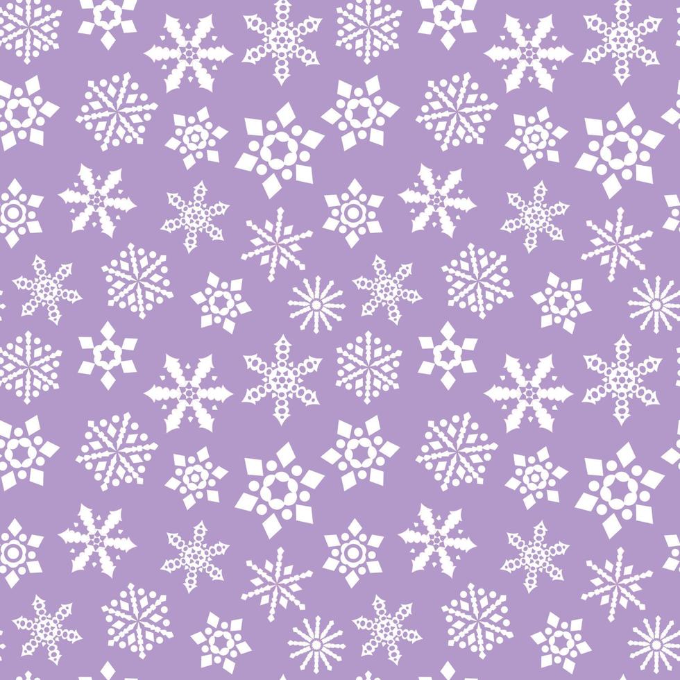 snowflakes on purple seamless pattern background vector
