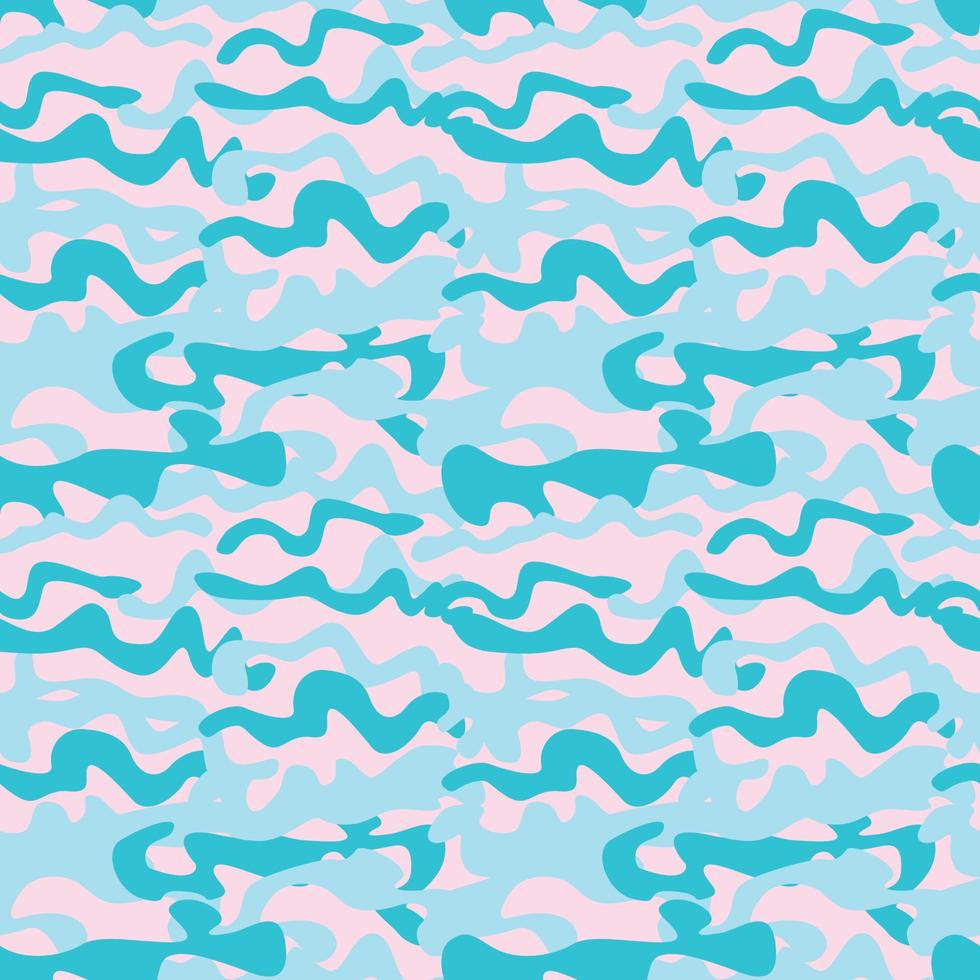 blue camouflage seamless pattern background vector