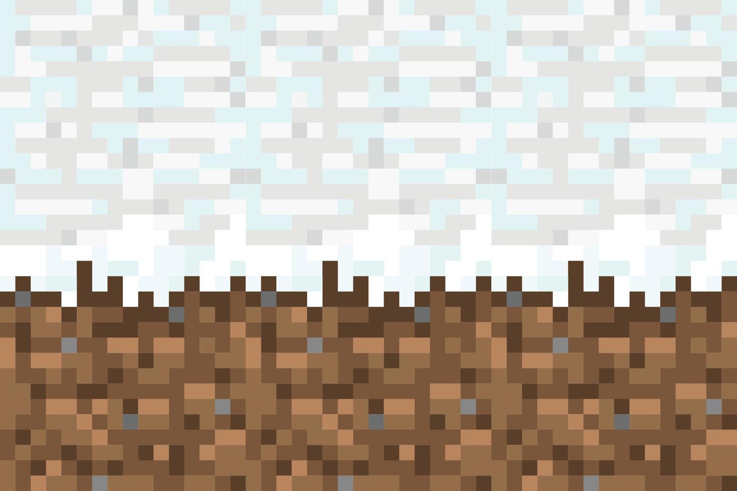 Pixel Background, Games Concept background, Resizable Vector, Snowland vector