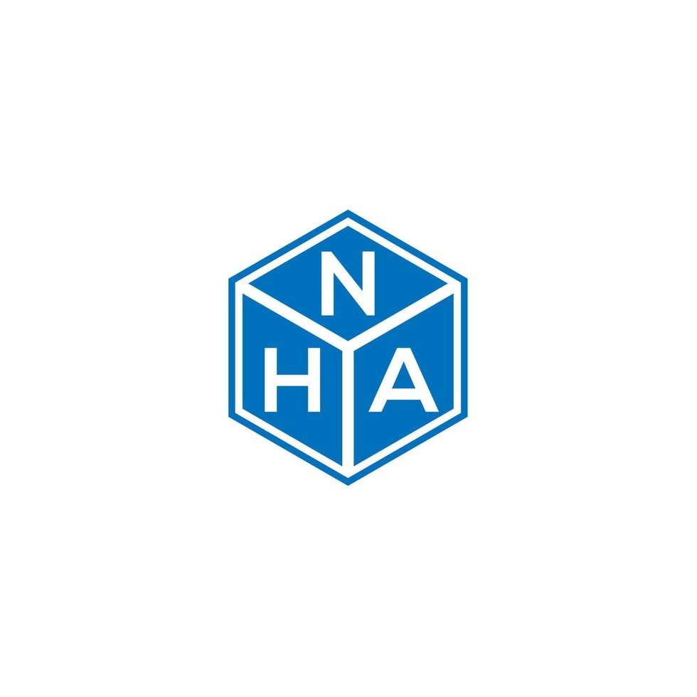 NHA letter logo design on black background. NHA creative initials letter logo concept. NHA letter design. vector