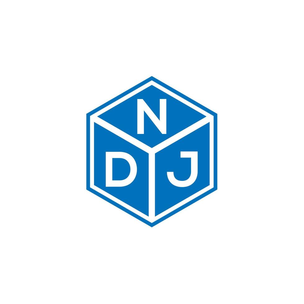 diseño del logotipo de la letra ndj sobre fondo negro. concepto de logotipo de letra de iniciales creativas ndj. diseño de letras ndj. vector